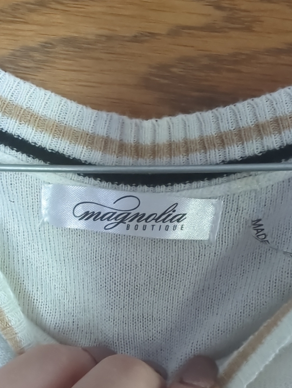 Magnolia Boutique Women’s Striped Short Sleeve Sweater Striped Top - Picture 2 of 5